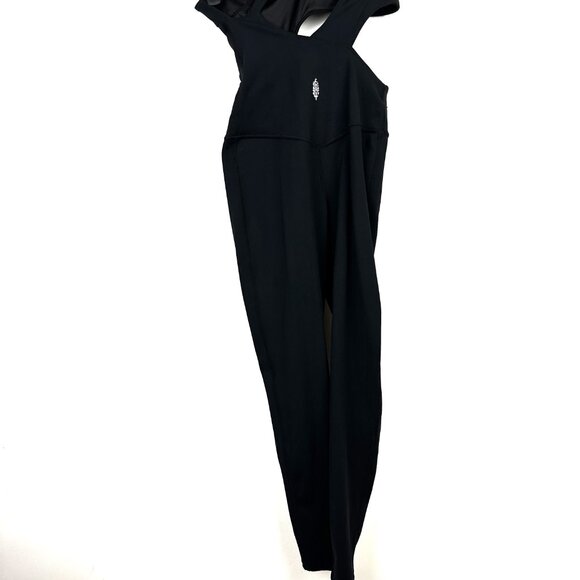Free People Movement Transend Limits Onesie Bodysuit Asymmetric Cutout Black XS - Picture 8 of 12